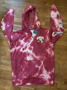 BNWT by Cheech & Chong Red Tie-Dye 'Buds' Graphic Hoodie